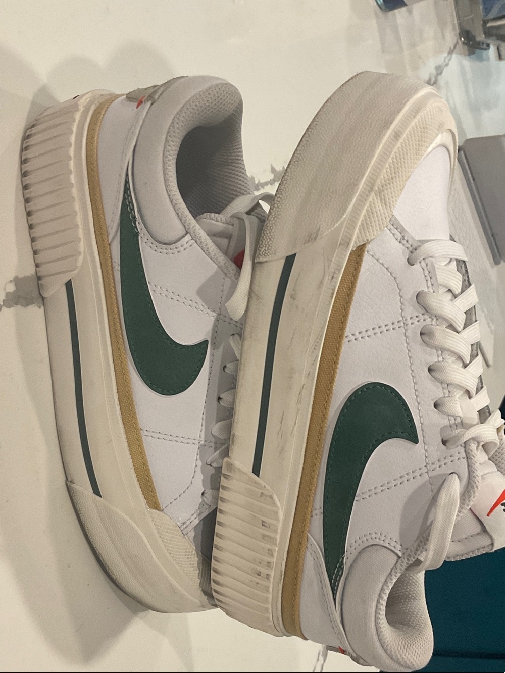 Nike White Sneakers with Black Soles - Picture 3 of 7